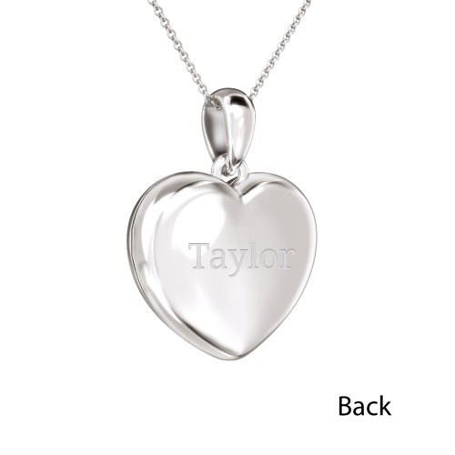 Kids Engravable Heart Photo Locket with Cross Design – Sterling Silver