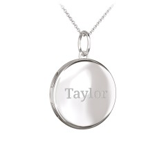 Kids Engravable Round Photo Locket Necklace