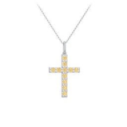 Kids Medium Gemstone Cross Pendant