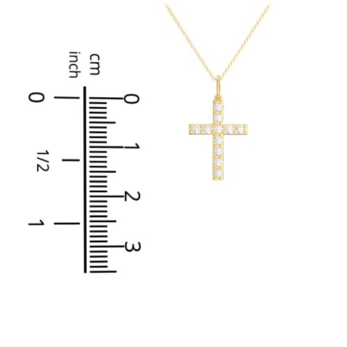 Kids Medium Gemstone Cross Pendant – Sterling Silver with Pink Tourmaline