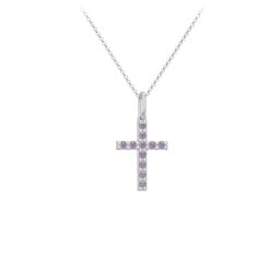 Kids Small Gemstone Cross Pendant
