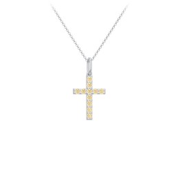 Kids Small Gemstone Cross Pendant