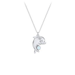 Kids Dolphin Birthstone Critter Necklace
