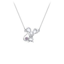 Kids Mouse Birthstone Critter Necklace