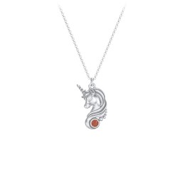 Kids Unicorn Pendant Necklace with Birthstone in 925 Sterling Silver with Garnet