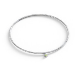 Classic Bangle with Gemstone Charm