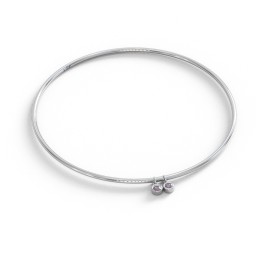 Classic Bangle with 2 Gemstone Charms