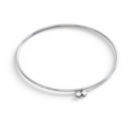 Classic Bangle with 2 Gemstone Charms