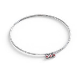 Classic Bangle with 3 Gemstone Charms