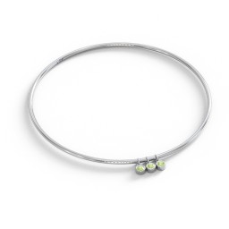Classic Bangle with 3 Gemstone Charms
