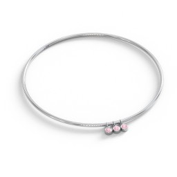 Classic Bangle with 3 Gemstone Charms