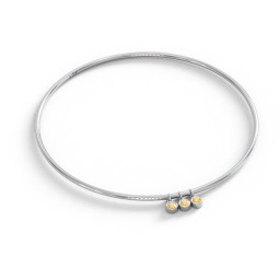 Classic Bangle with 3 Gemstone Charms