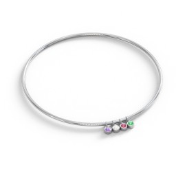Classic Bangle with 4 Gemstone Charms