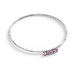 Classic Bangle with 5 Gemstone Charms