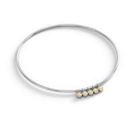 Classic Bangle with 5 Gemstone Charms
