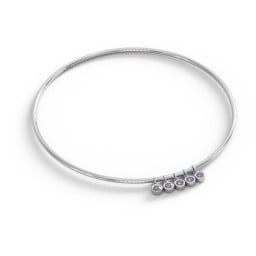 Classic Bangle with 5 Gemstone Charms