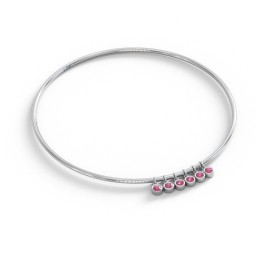 Classic Bangle with 6 Gemstone Charms