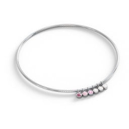 Classic Bangle with 6 Gemstone Charms