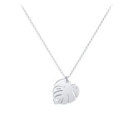 Monstera Leaf Necklace with Accent
