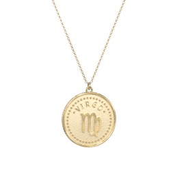 Virgo Coin Charm Necklace in 18K Gold Plated Silver