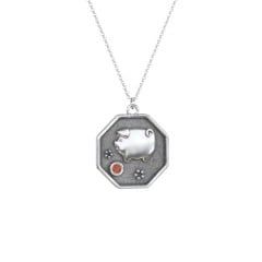 Year of the Pig Engravable Zodiac Medallion Necklace