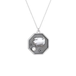 Year of the Pig Engravable Zodiac Medallion Necklace