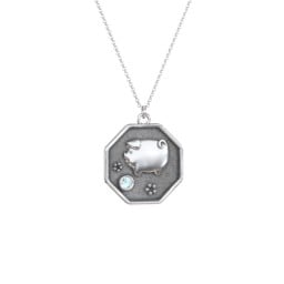 Year of the Pig Engravable Zodiac Medallion Necklace