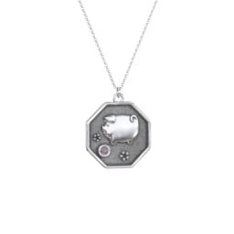 Year of the Pig Engravable Zodiac Medallion Necklace