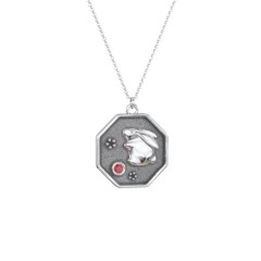 Year of the Rabbit Engravable Zodiac Medallion Necklace – Sterling Silver with Citrine