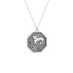 Year of the Tiger Engravable Zodiac Medallion Necklace