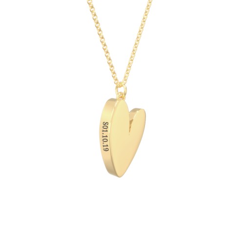Tilted Heart with Side Engraving – 10K Yellow Gold