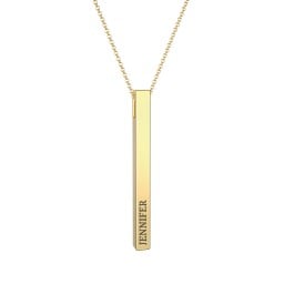 Slim 3D Bar Pendant with 1-2 Engravings
