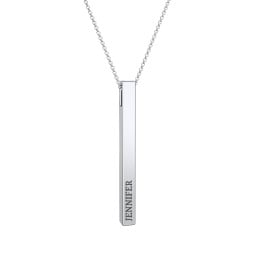 Slim 3D Bar Pendant with 1-2 Engravings