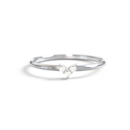 Dainty Stackable Cluster Accent Ring in 925 Sterling Silver with Cubic Zirconia