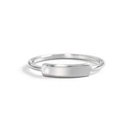 Engravable Bar Ring with Accent