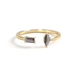 Baguette & Marquise Gemstone Open Cuff Ring
