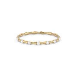 Dainty Stackable Half Eternity Ring with Bezel Set Accents
