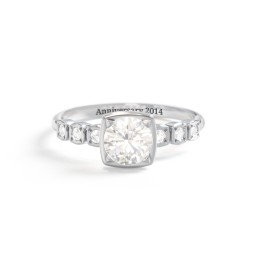 Round Gemstone Cube Ring with Star Set Accents