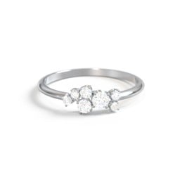 3-Stone Cluster Ring with Accent Stones