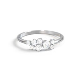 4-Stone Cluster Ring with Accent Stones