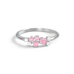 4-Stone Cluster Ring with Accent Stones