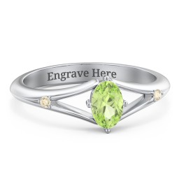 Oval Split Shank Accent Ring