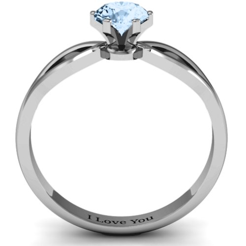 Round Solitaire Figure 8 Shank Ring