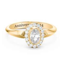 "Royal" Bezel Set Oval Cluster Ring