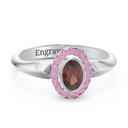 "Royal" Bezel Set Oval Cluster Ring