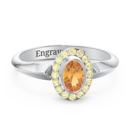 "Royal" Bezel Set Oval Cluster Ring