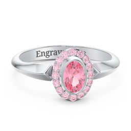 "Royal" Bezel Set Oval Cluster Ring