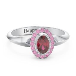 "Royal" Bezel Set Oval Cluster Ring