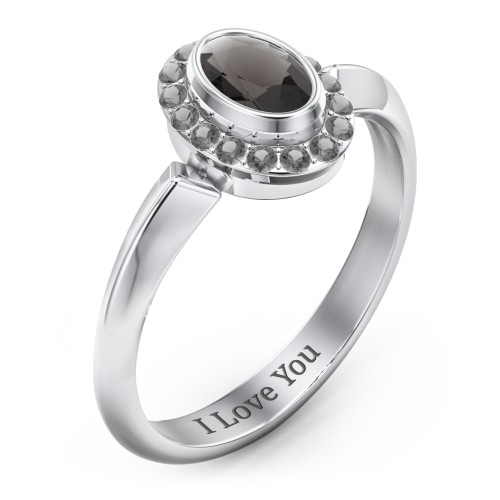 "Royal" Bezel Set Oval Cluster Ring