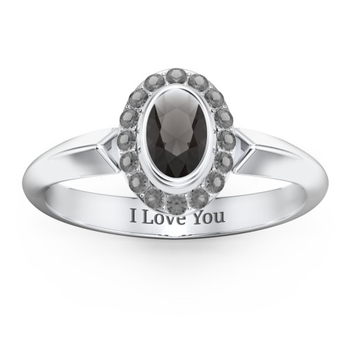 "Royal" Bezel Set Oval Cluster Ring